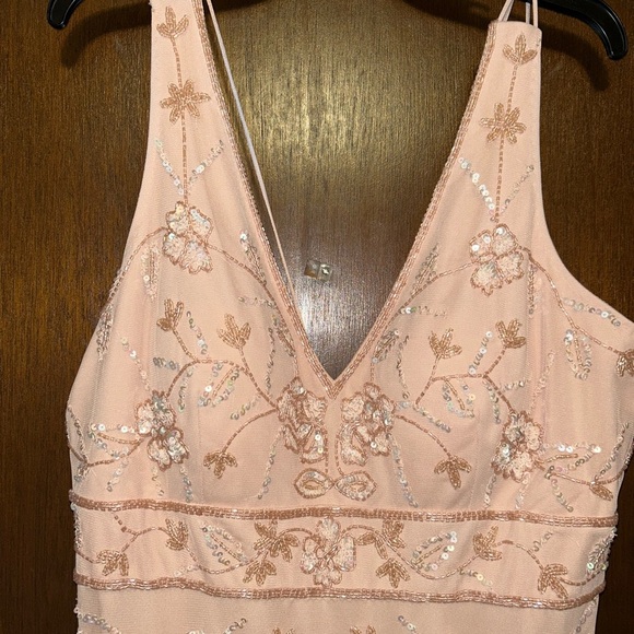 Adrianna Papell Bridesmaid Formal Sequin Floral Floor length Gown Dress Size 18 - Picture 3 of 7